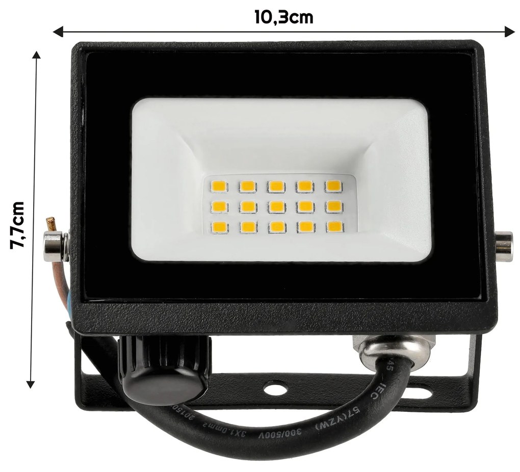 BERGE LED reflektor 10W - 2v1 - PIR - studená biela