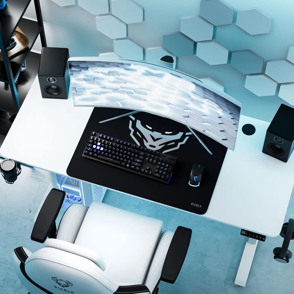 Výškovo nastaviteľný stôl Diablo X-Tensio 1400 biely