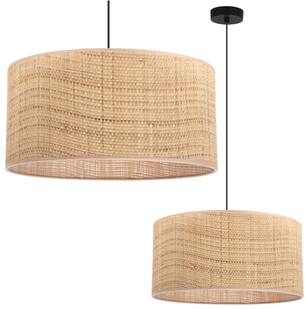 Závesné svietidlo Rattan, 1x ratanové tienidlo, (fi 45cm), b