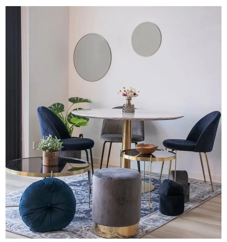 Okrúhly jedálenský stôl s doskou v dekore mramoru ø 110 cm Bolzano – House Nordic