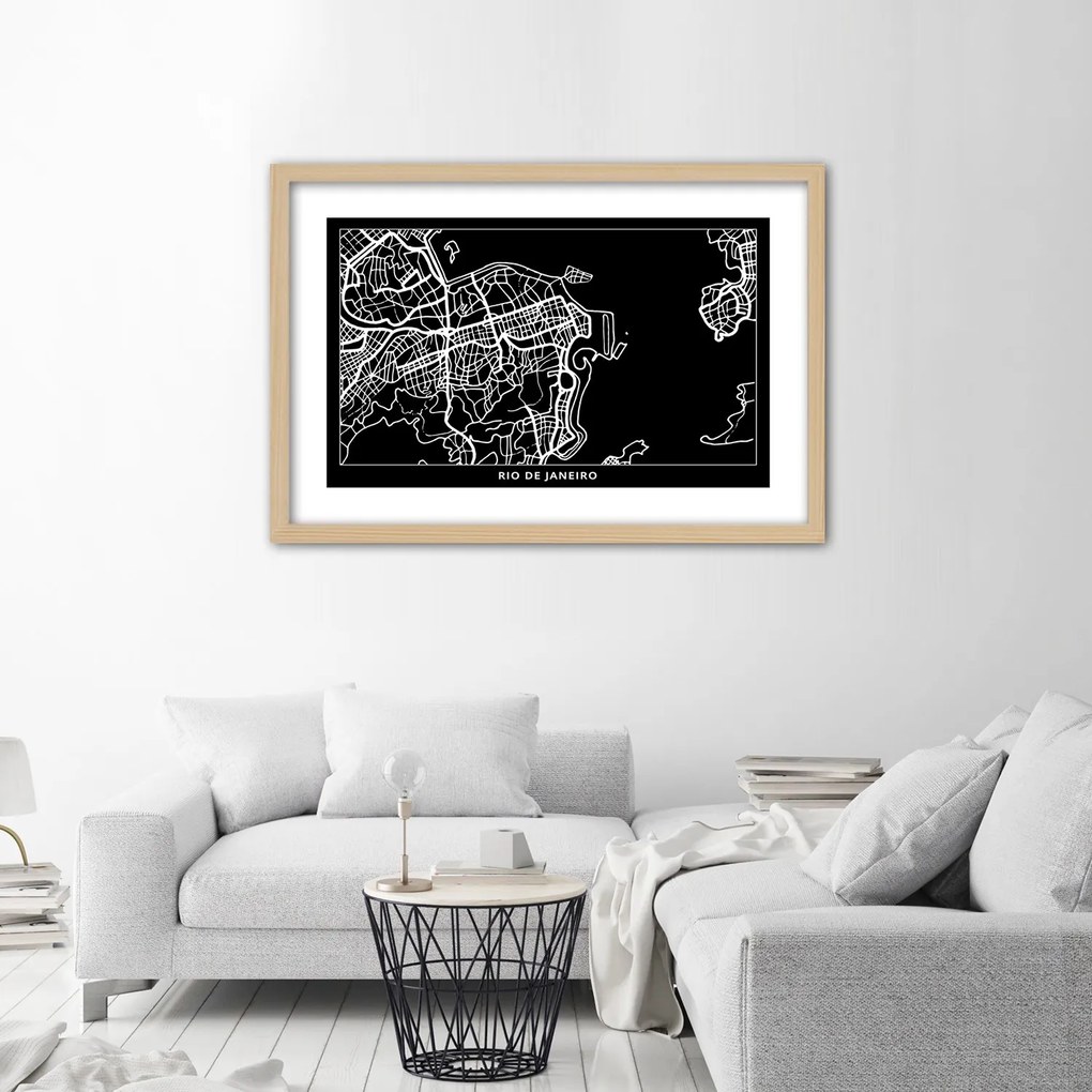 Gario Plagát Plán mesta Rio de Janeiro Farba rámu: Bez rámu, Rozmery: 30 x 20 cm