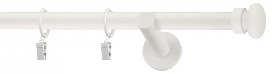 Dekorstudio Garniža jednoradová FLAT biela matná 19mm Dĺžka: 120cm, Typ príslušenstva: Krúžky tiché so štipcami