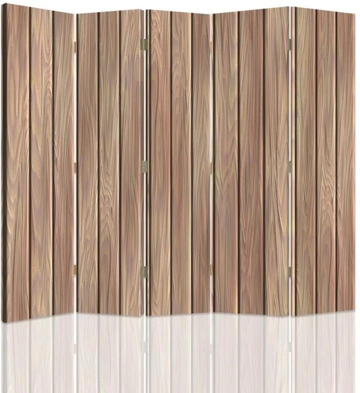 CARO Paraván - Wooden Boards | päťdielny | obojstranný 180x150 cm