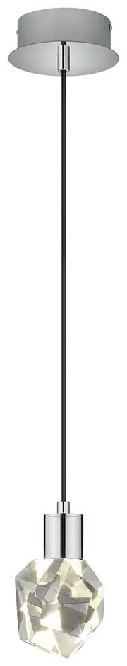 LED závesné svietidlo v striebornej farbe so skleneným tienidlom ø 13 cm Verano – Trio Select