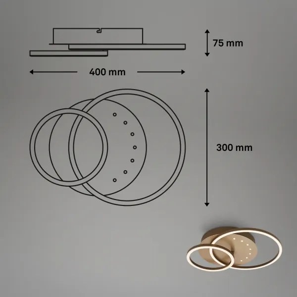 Brilo - stmievateľné LED stropné svietidlo LED/26W/230V 3000K hnedé