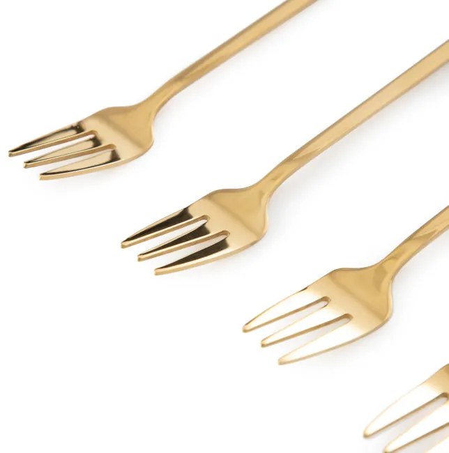 Súprava štyroch dezertných vidličiek BLANE SUMMER zlatá 849287