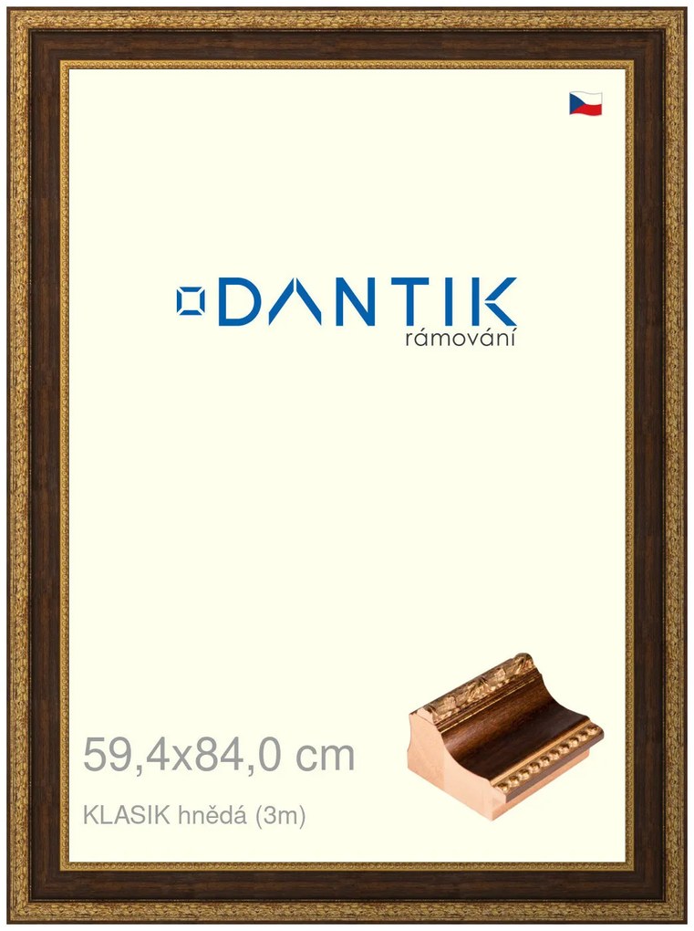 DANTIK rám na obraz 59,4x84 | KLASIK hnědá (Plexi Čiré)