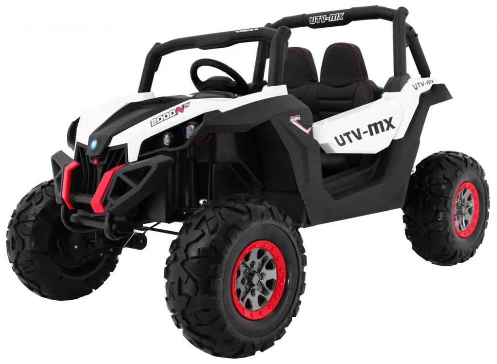 RAMIZ ELEKTRICKÁ AUTÍČKO JEEP UTV - MX - LCD - BIELA - 4X4  - MOTOR 4X45W - BATÉRIA 2X12V7AH 2023