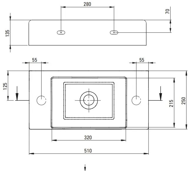 Deante Hiacynt, keramické umývadlo 510x250x135 mm, ľavé, biela lesklá, DEA-CDY_6U2L