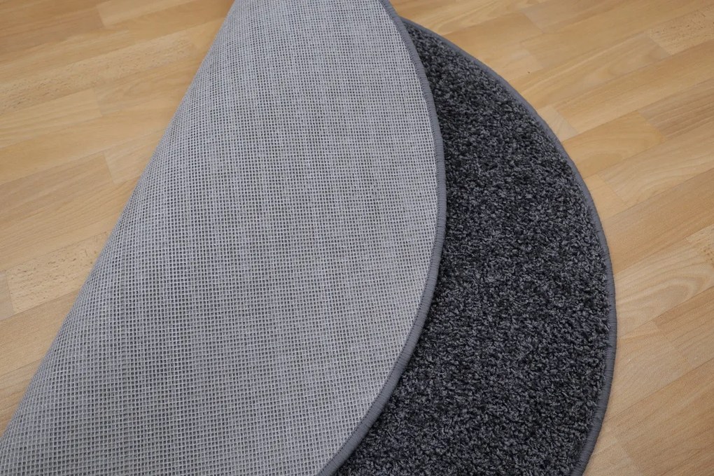 Vopi koberce Kusový koberec Color Shaggy sivý guľatý - 80x80 (priemer) kruh cm