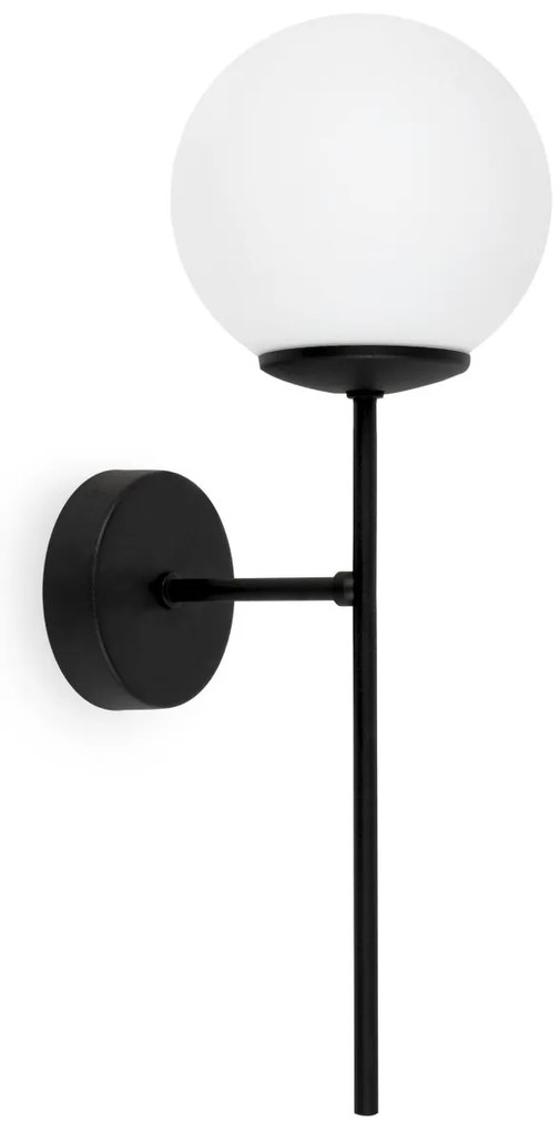 Nástenné svietidlo Florence, 1x biele sklenené tienidlo, B