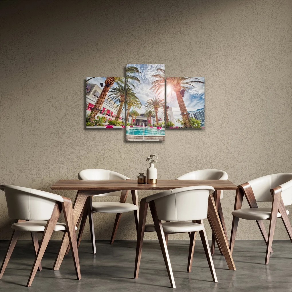 Obraz - palmy s bazénom (90x60 cm)