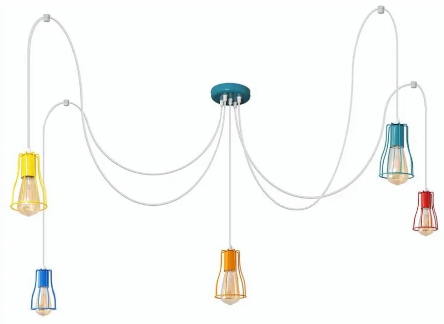 Luster na lanku TUBE 5xE27/20W/230V pavúk