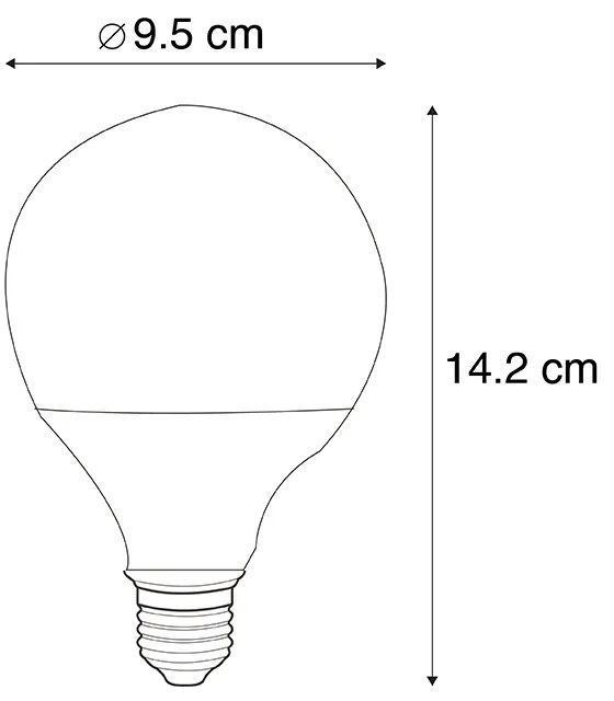 Sada 3 inteligentných E27 RGBW LED žiaroviek G95 11W 1050lm 2200-4000K