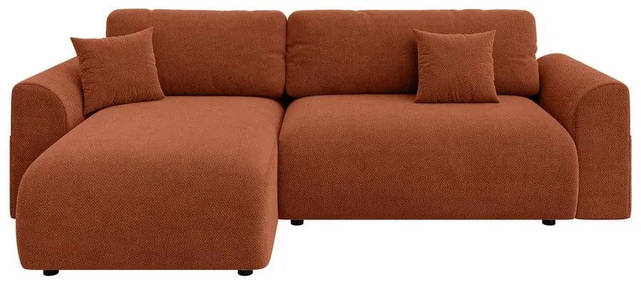 Rozkladacia rohová pohovka v tehlovooranžovej farbe (variabilná) Lorine – Ropez
