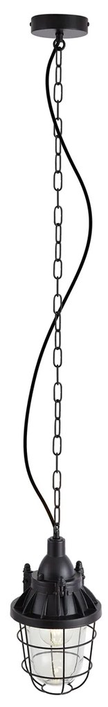 Priemyselné závesné svietidlo čierne - Cabin