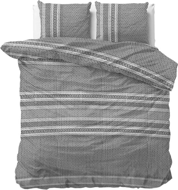 DomTextilu Kvalitné tmavo sivé vzorované posteľné obliečky 140 x 200 cm 38050