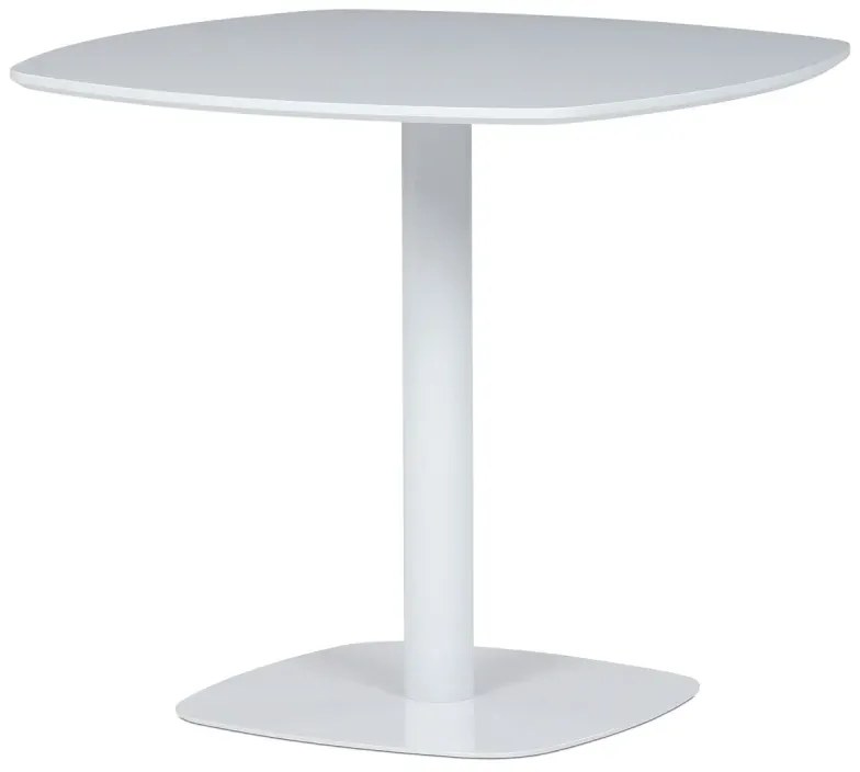 Stůl jídelní, 80x80x71 cm, MDF, kov, bílá