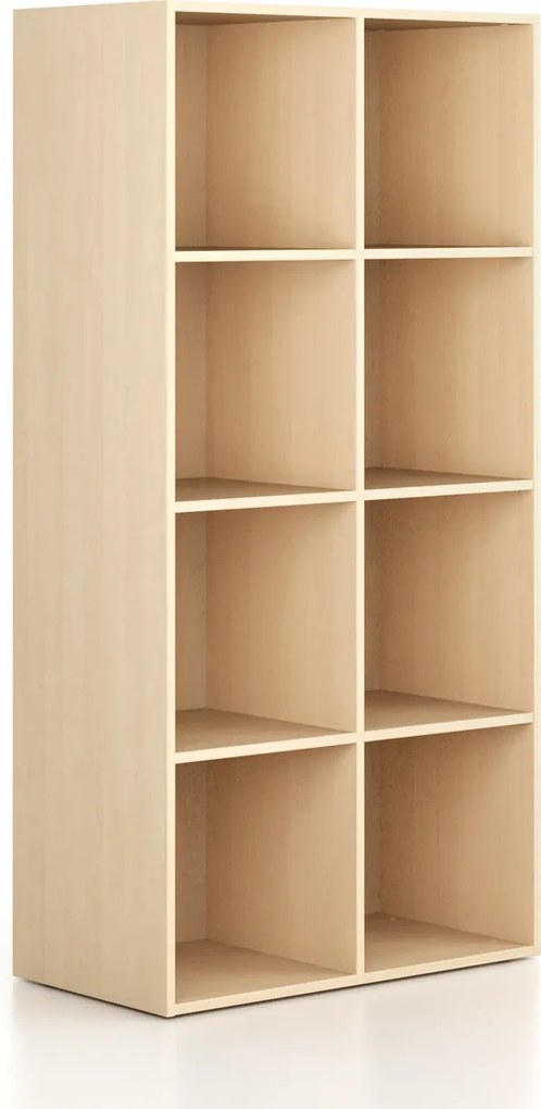 Regál FRAME, nižšie, 2 stĺpce, 1735 x 872 x 450 mm, breza