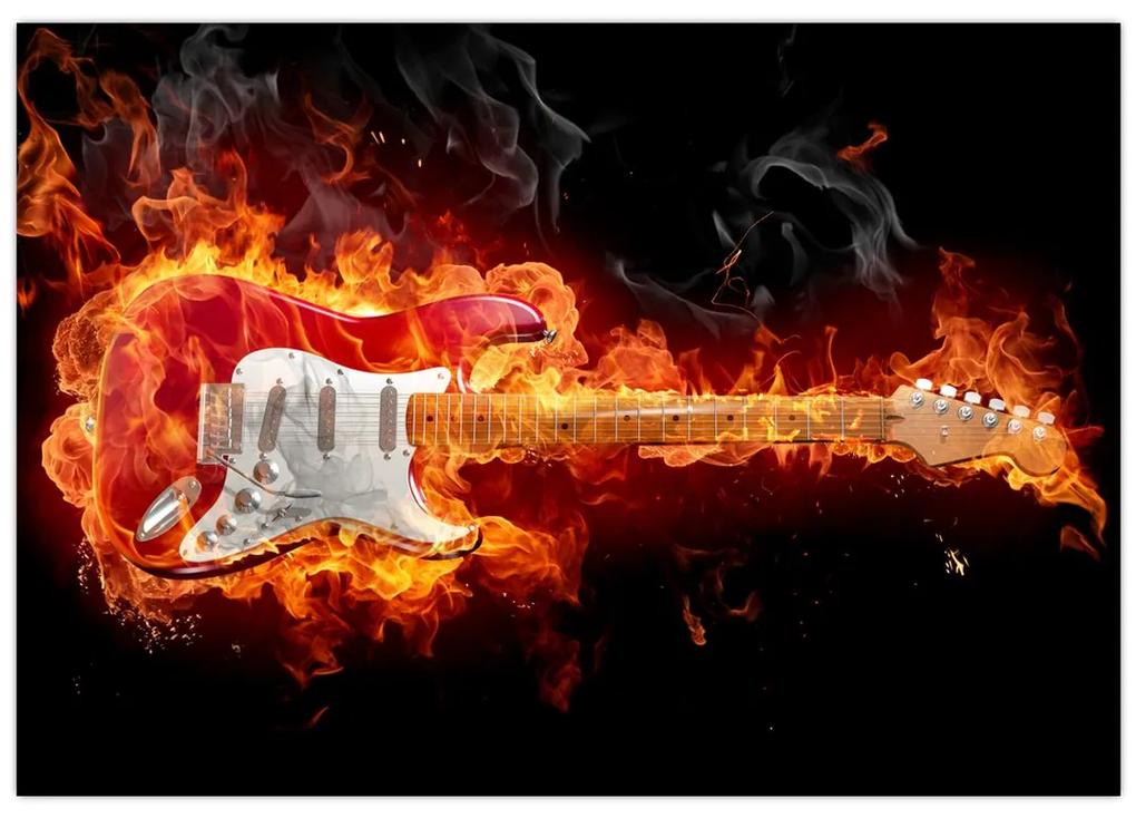 Obraz - gitara v ohni