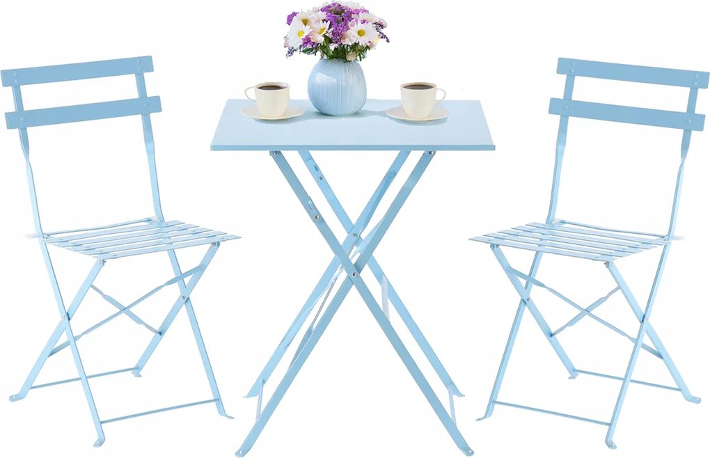 CH Modrá skladacia balkonová sada nábytku Wanda