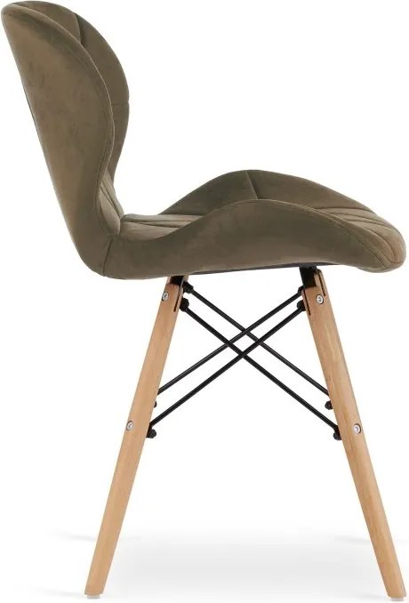 Zamatové kreslo LAGO - béžové Farba: Šedá