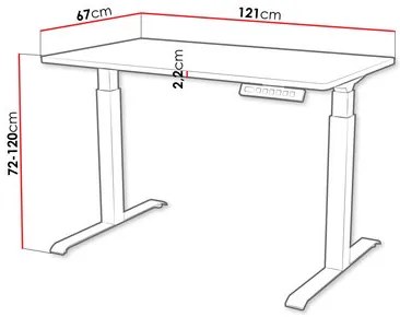 Elektrický výškovo nastaviteľný PC stôl Fega 121 (dub wotan + čierna) . Vlastná spoľahlivá doprava až k Vám domov. 1103353