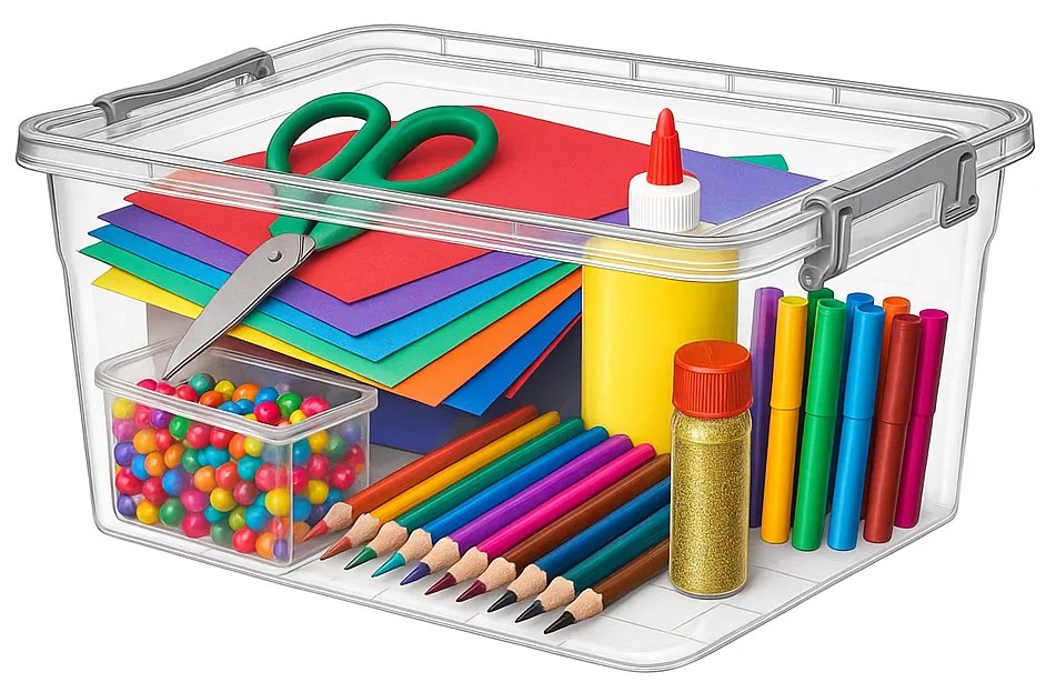 Orion Transparentný úložný box s vekom, UHO, obdĺžnikový nízky box 5l, 30x20x13cm