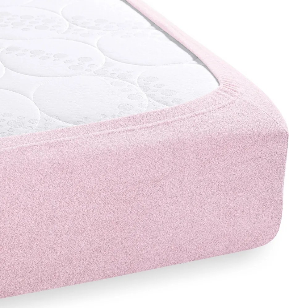 Froté napínacie prestieradlo FR-032 Púdrovo ružová 90 x 200 - výška 20 cm