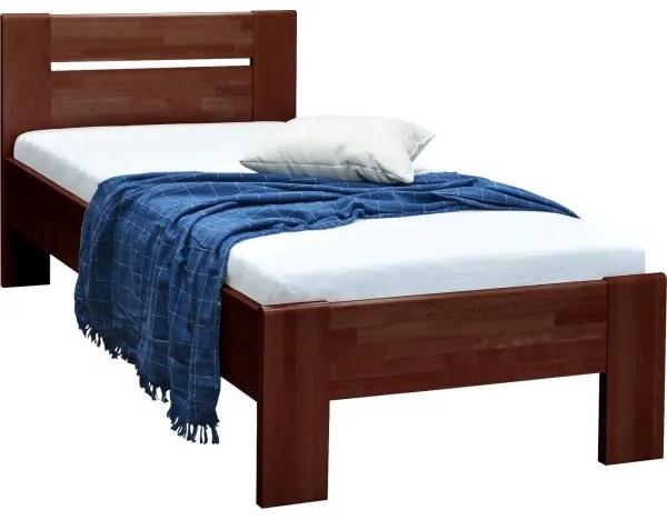 Jednolôžková posteľ AMBER 90x200 cm tmavý orech