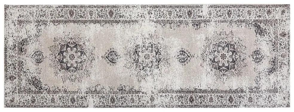 Bavlnený koberec 60 x 180 cm béžová/sivá ALMUS Beliani