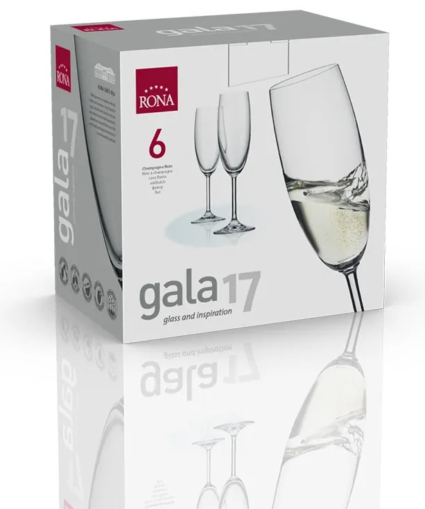 RONA 6x Pohár na šampanské GALA 175ml