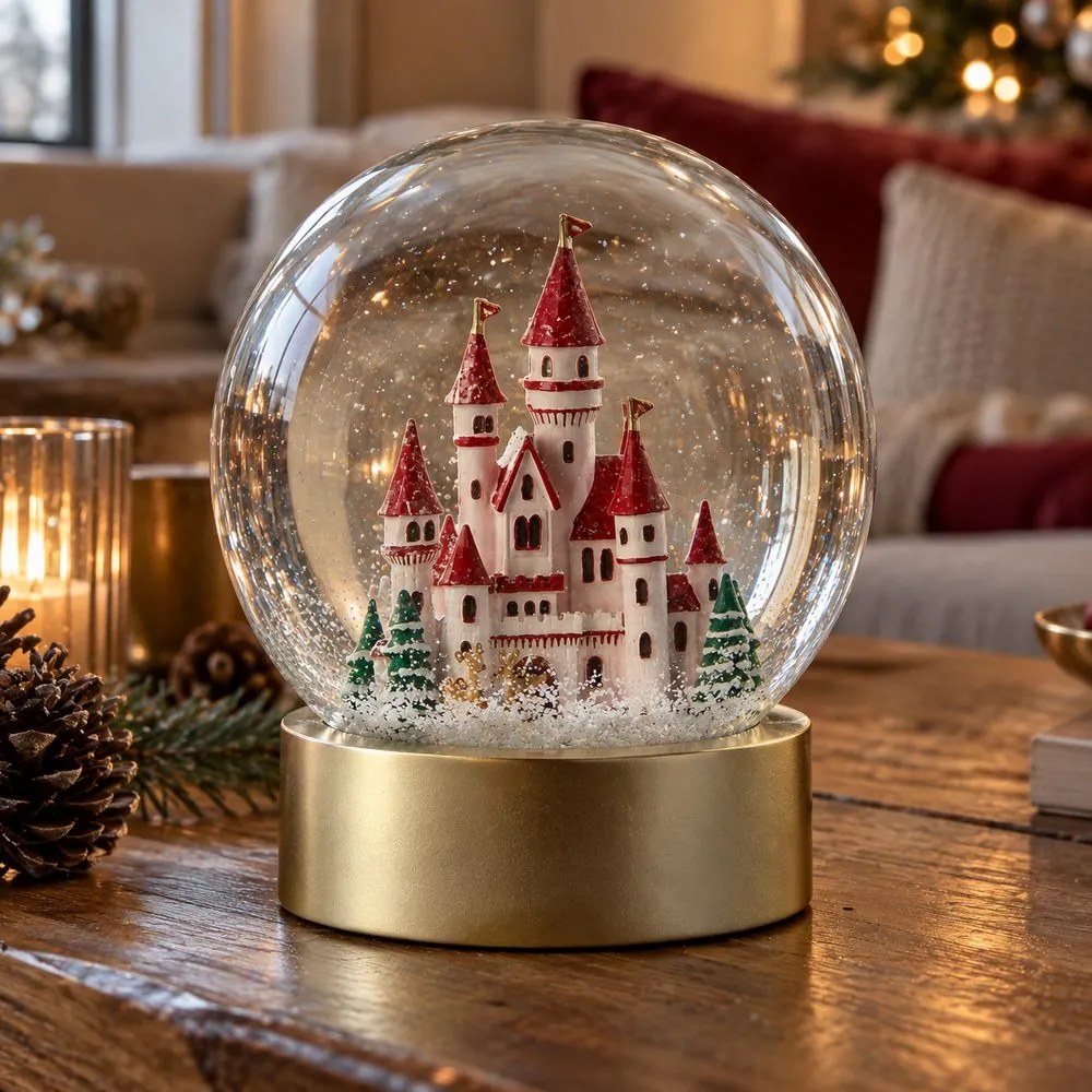 CASTLE Snehová guľa svietiaca zámok 20 cm