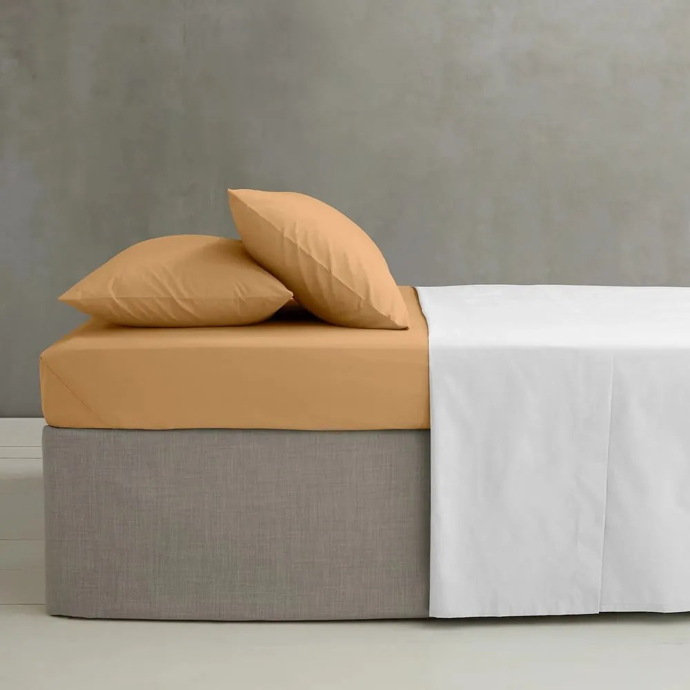 Žltá/oranžová napínacia perkálová plachta 150x200 cm Easy Iron Percale – Catherine Lansfield