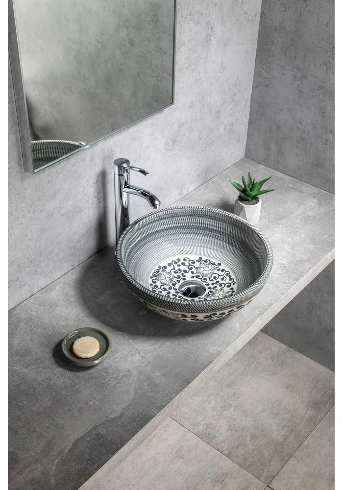 Modré keramické okrúhle umývadlo ø 41 cm Priori – Sapho