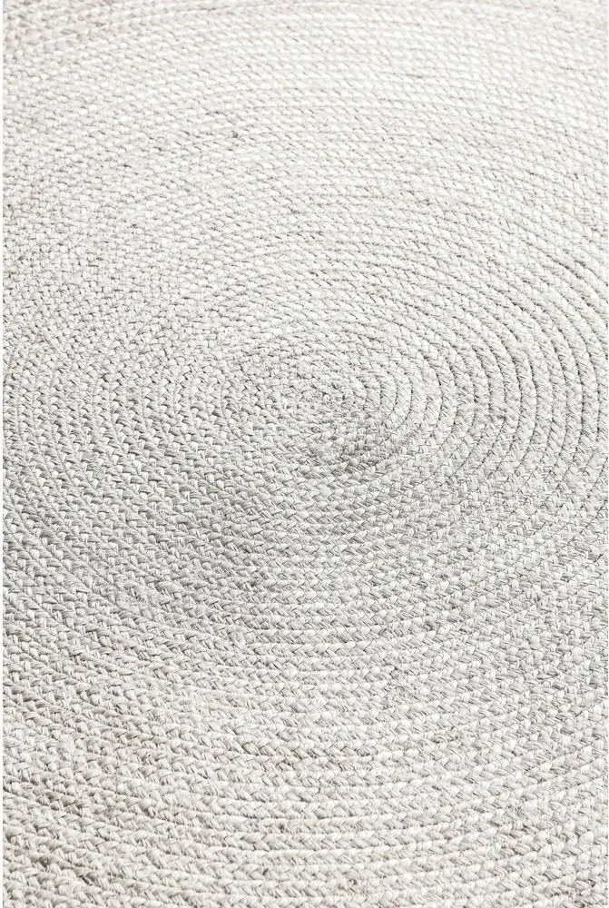 Biely obojstranný/ručne tkaný jutový okrúhly koberec ø 140 cm Braided – Hanse Home