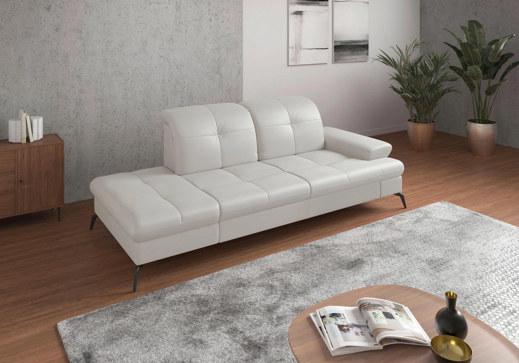 XXXLutz LEŇOŠKA, textil, koža, biela Sit & More - Online Only obývacie izby - 00014401178T
