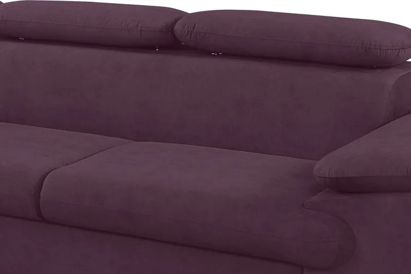 Rohová sedacia súprava Scala, hroznová ružovo-fialová látka, ľavý roh
