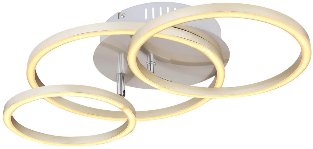 GLOBO Stropné dizajnové LED osvetlenie KENDY, 30W, teplá biela, strieborné