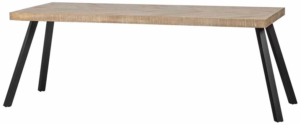 Jedálenský stôl tablo 200 x 90 cm nohy do tvaru v mangový herringbone MUZZA