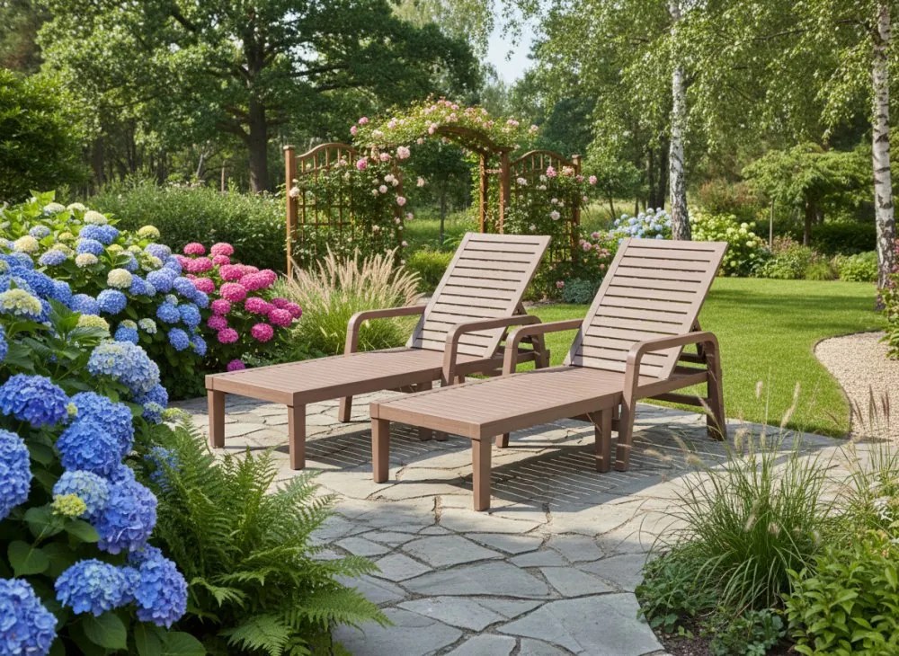 Záhradné ležadlo 192 × 66 × 33 cm – svetlohnedé