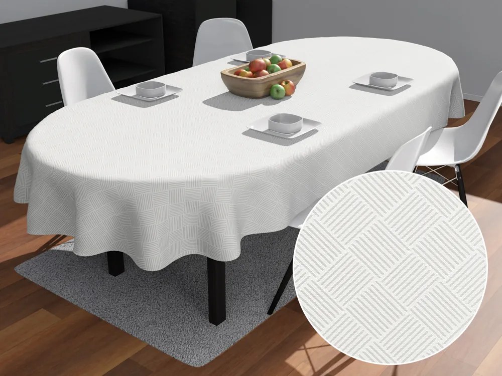 Biante Teflónový oválny obrus Milano TF-049 - smotanový 140x180 cm
