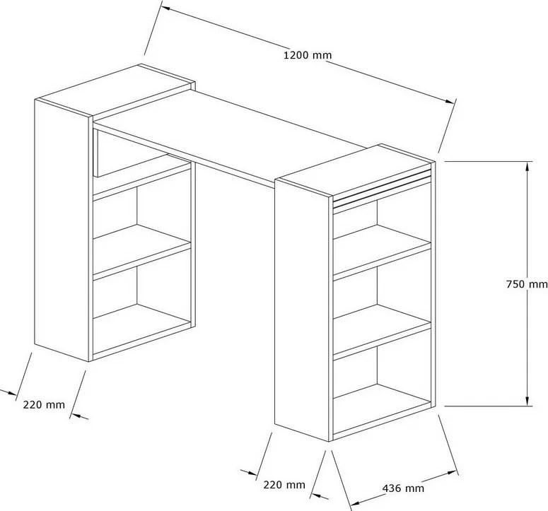 Pracovný stôl Handy Walnut and White