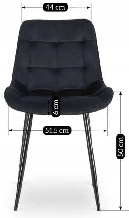 JAKS Jedálenská stolička čierny velúr Chris