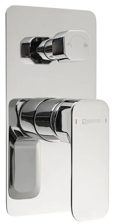 Podomietková sprchová batéria v lesklej striebornej farbe (2 výstupy) Spy – Sapho