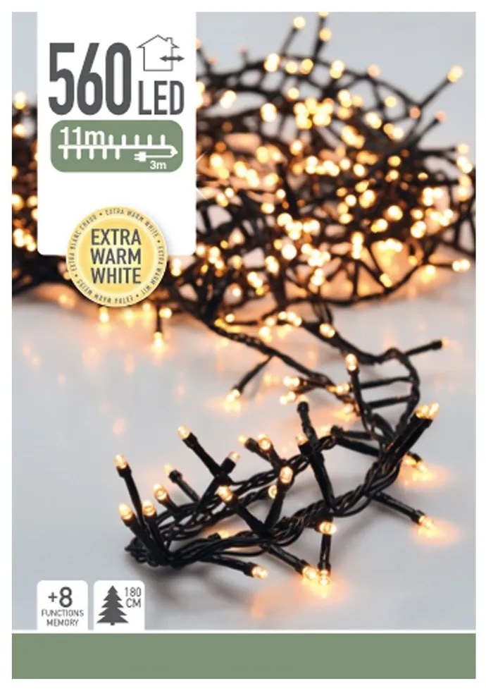 Vianočná svetelná LED reťaz Cluster, 560 mini LED