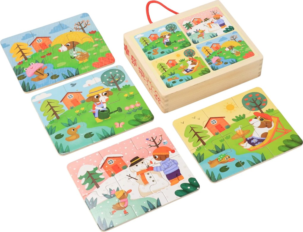 Vilac Drevené puzzle - 4 ročné obdobia