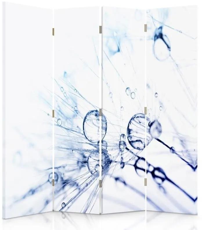 Ozdobný paraván, Dmychadlo s rosením - 145x170 cm, štvordielny, obojstranný paraván 360°