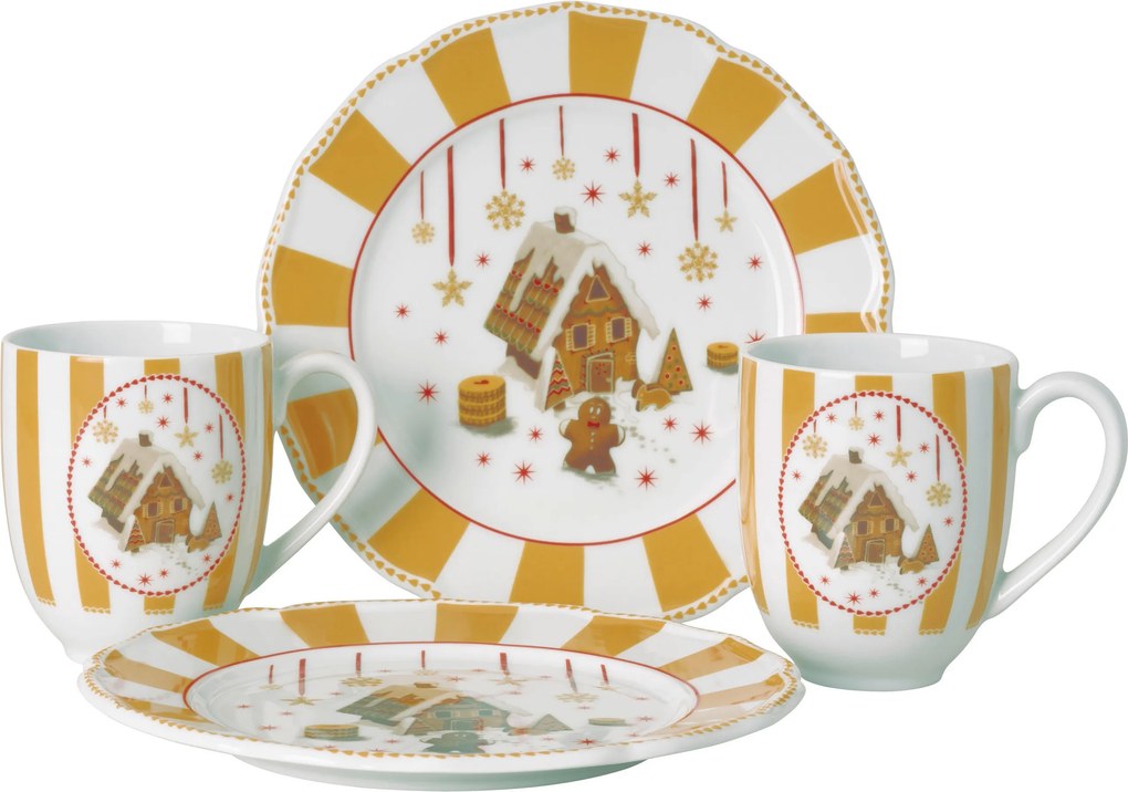 XXXLutz RAŇAJKOVÁ SÚPRAVA Christmas Love Beige 4-dielne Hutschenreuther - Jedálenské sety - 003572032001