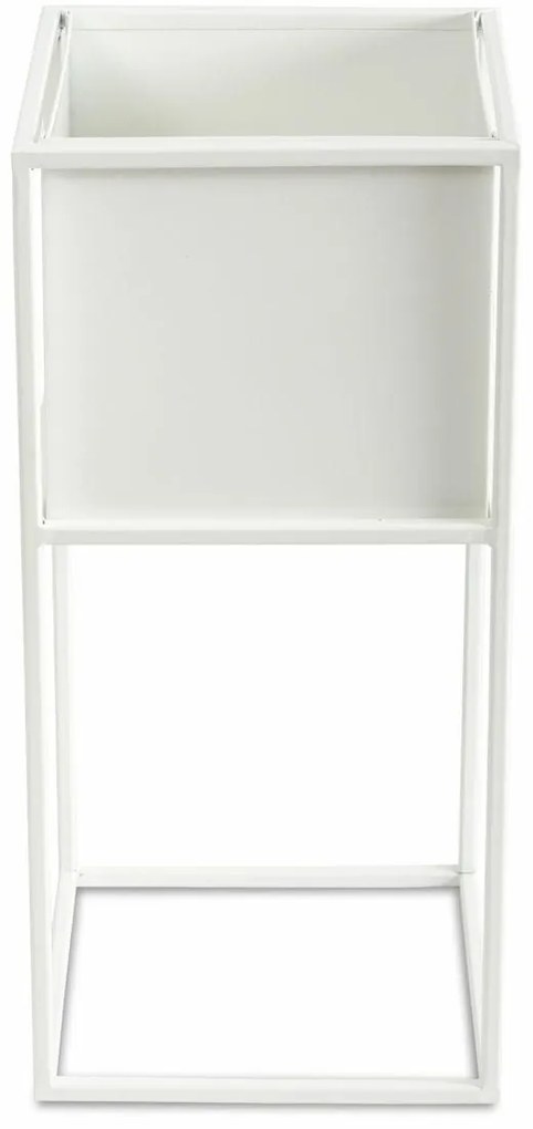 KOVOVÝ KVETINÁČ SO STOJANOM PLAIN 50X24 CM BIELA
